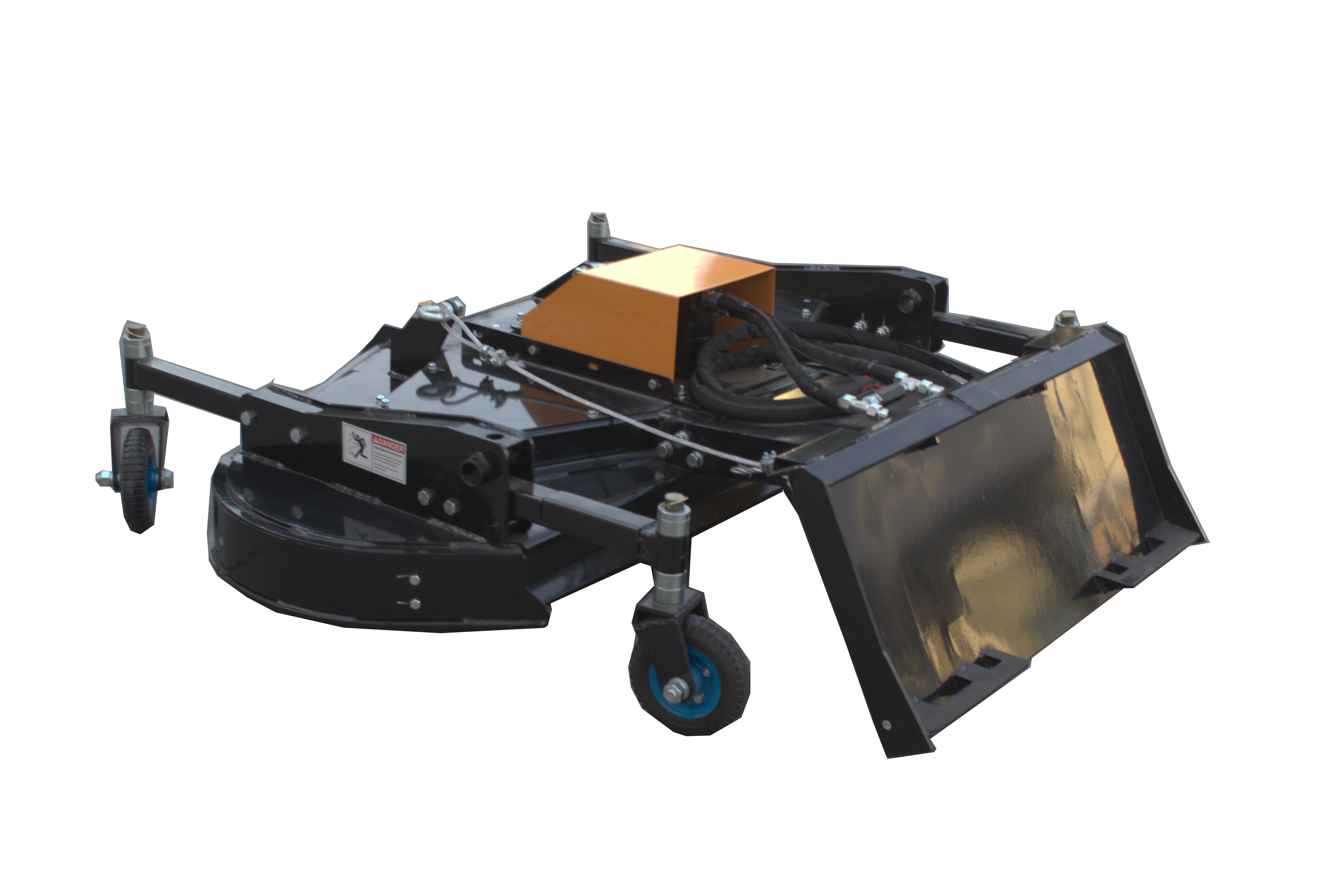 72'' Skid Steer Attachment 3 Blades Mower Finish Cutter in Flow Range:15-20 gpm