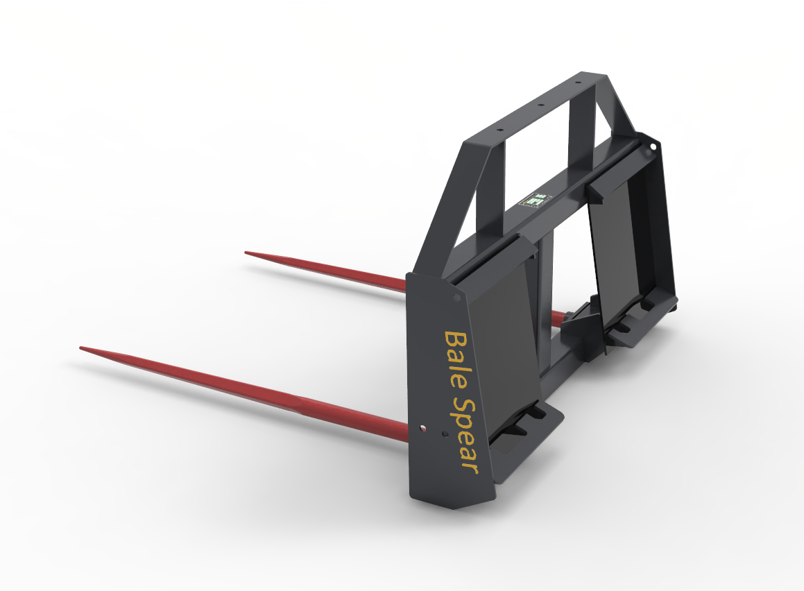 45'' Skid Steer Attachment Bale Spears Pallet Fork Frame,2500 lbs Frame Lift Capacity 