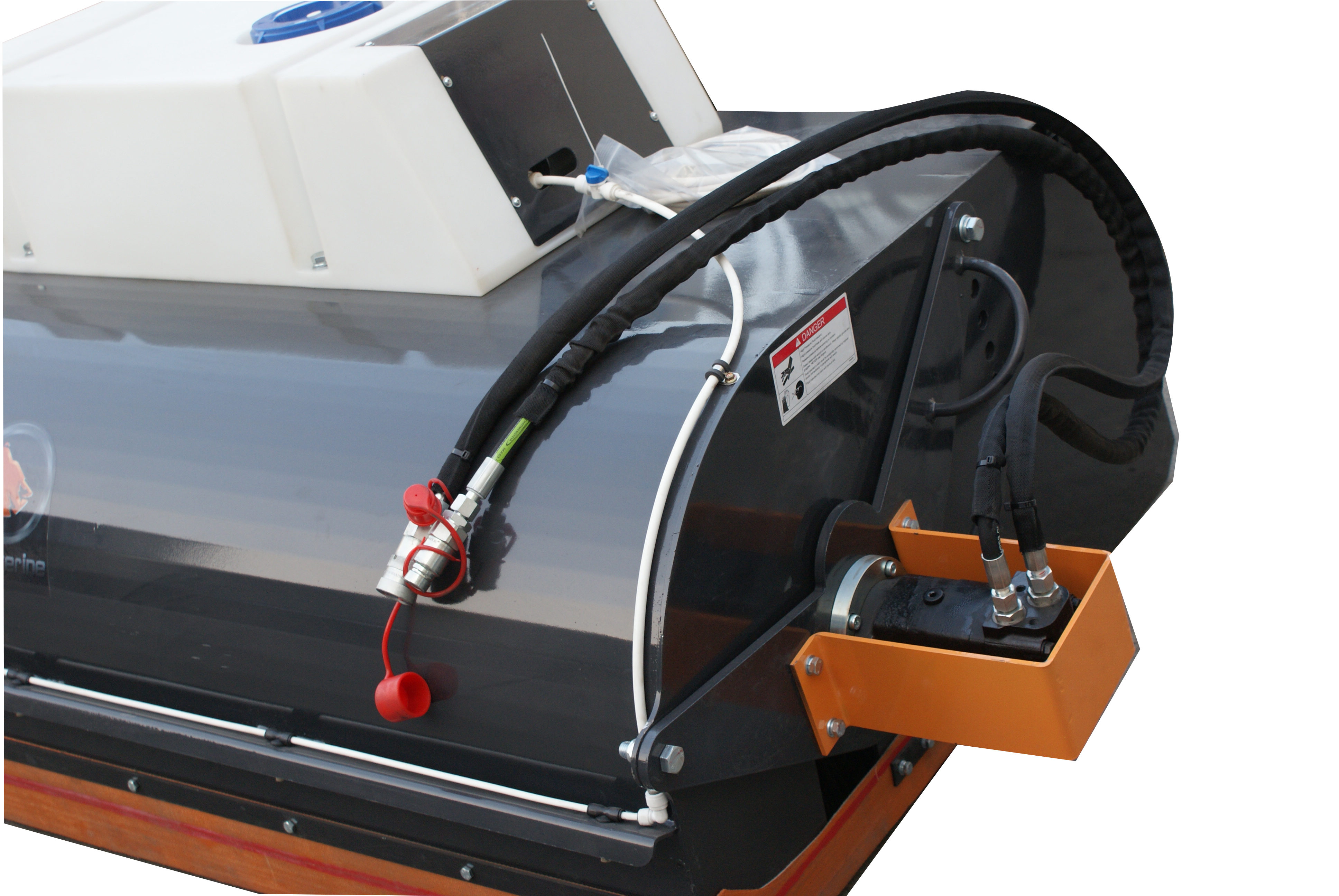 72" Skid Steer Pickup Box Broom Sweeper with 90 liter water tank
