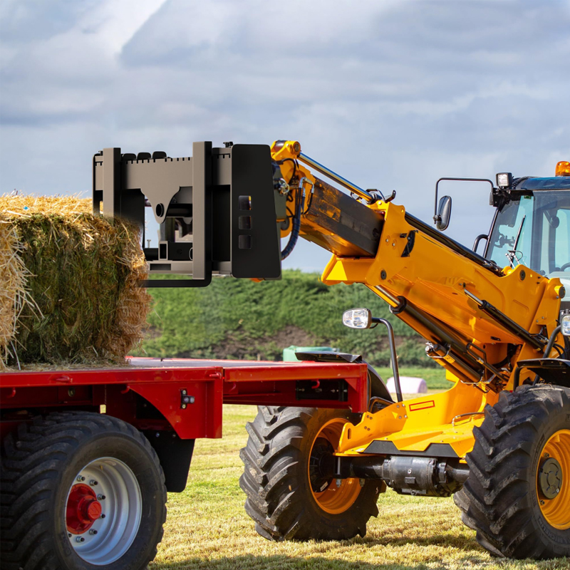 Skid Steer Pallet Fork Frame Receiver Hitch & Hay Spear Sleeves 4000lb