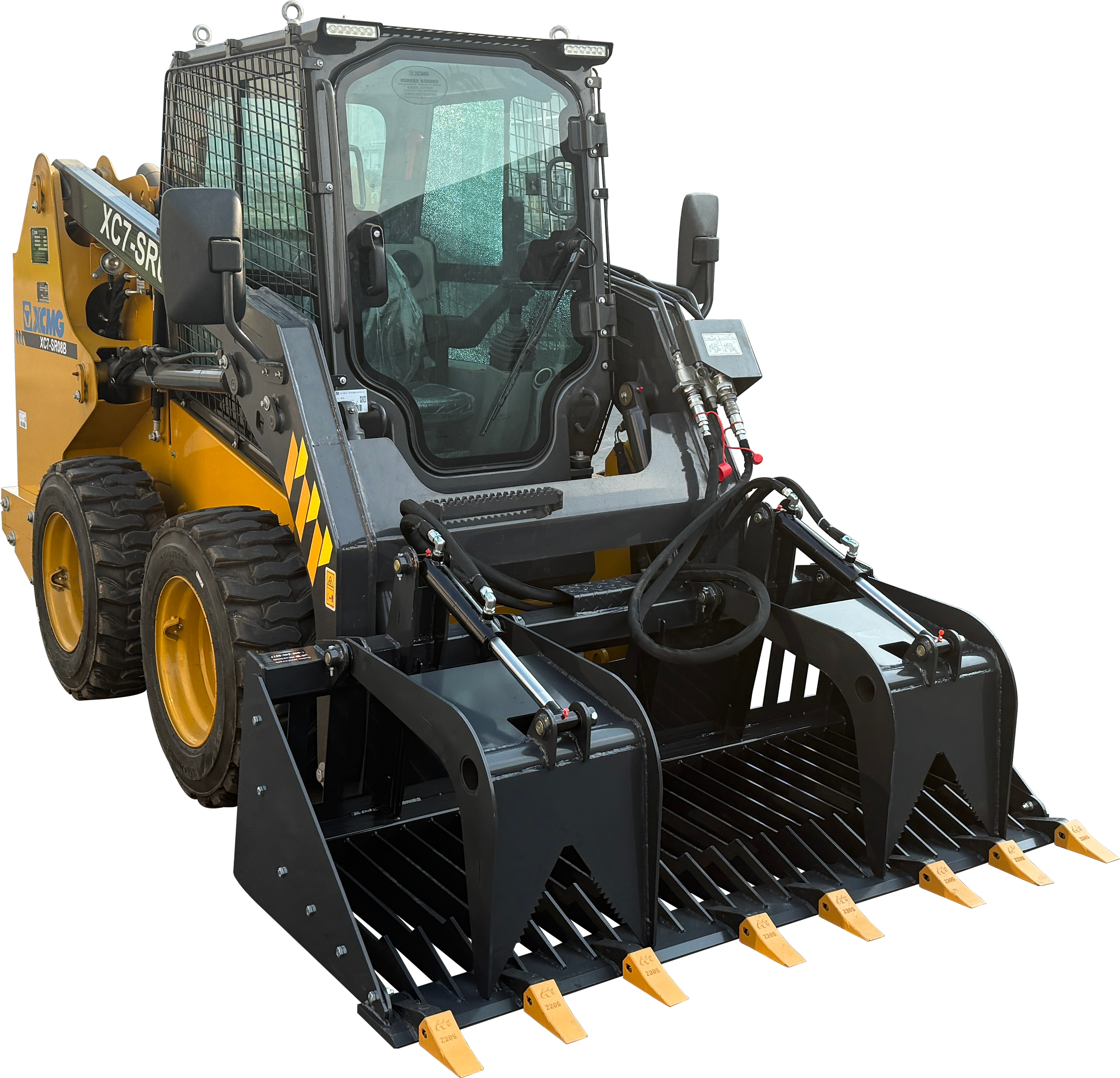 72in  Skeleton Rock Grapple Rake Skid Steer Attachments Bucket 