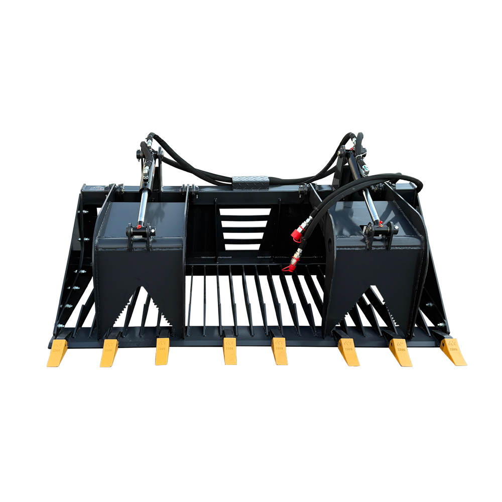 72in Skeleton Rock Grapple Rake Skid Steer Attachments Bucket 