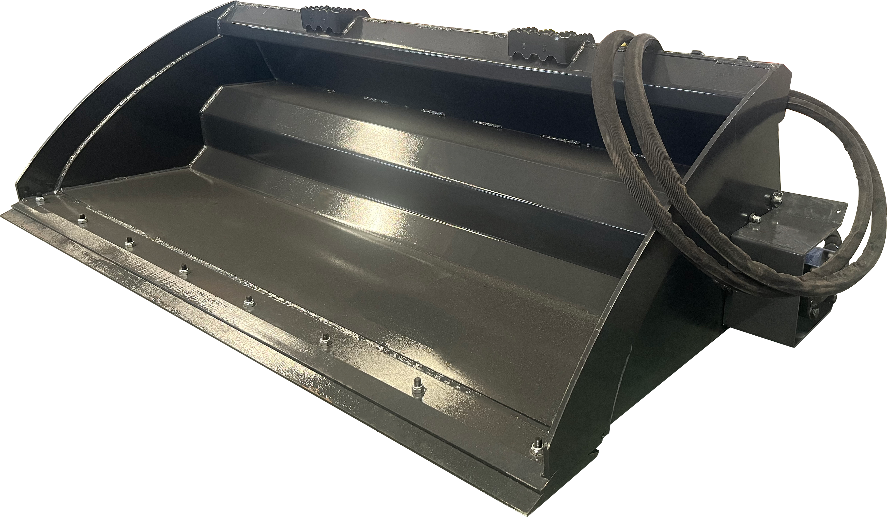 72in Hydraulic Rake Bucket Soil Conditioner W/ Teeth Attchment Skid
