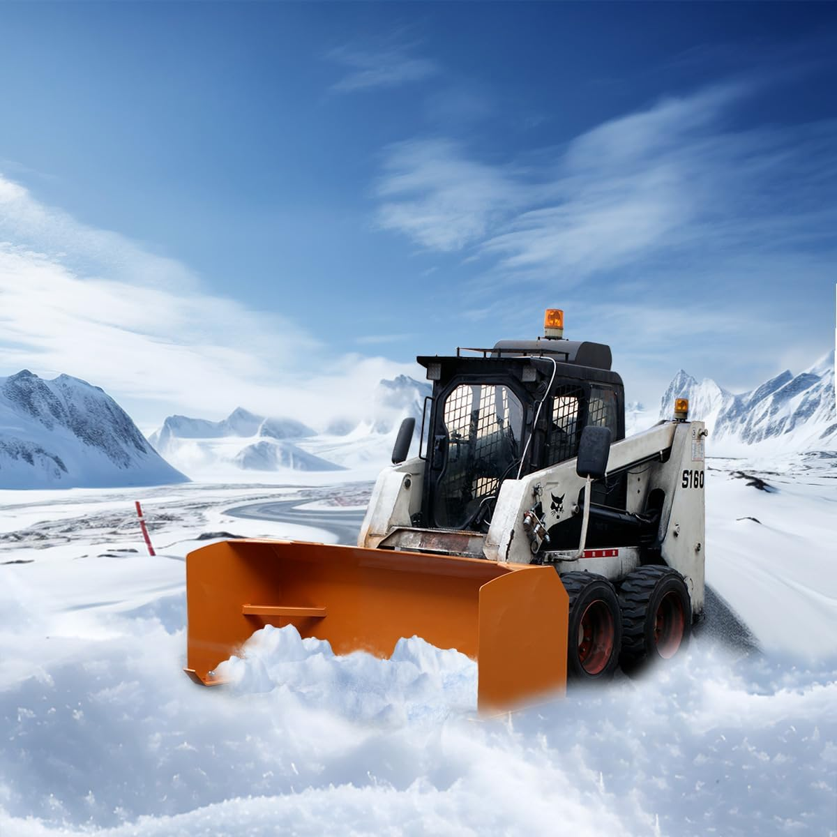 38" Width Snow Pusher Skid Steer Attachments Heavy-Duty