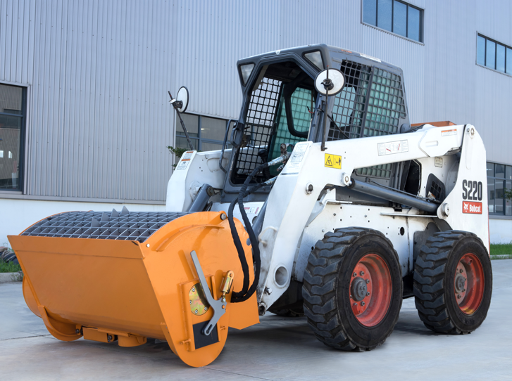 66 Gallons 300L Skid Steer Attachment Double Discharge Concrete Mixer