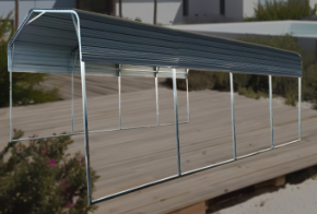 11 &times; 19 FT All-Steel Carport with 10 ft Open Sidewall for Vehicle Protection