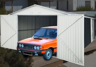 11&times;19 FT Metal Garage Shed with Double Front Doors &ndash; Large Outdoor Storage Building