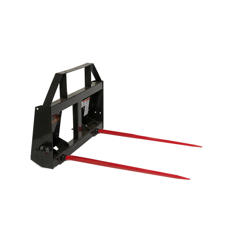 Landhonor 49&rdquo; Double Tine Skid Steer Hay Bale Spear for Large Round and Square Bales, 2500 lbs Lift Capacity Fits Universal Quick Attach Loader