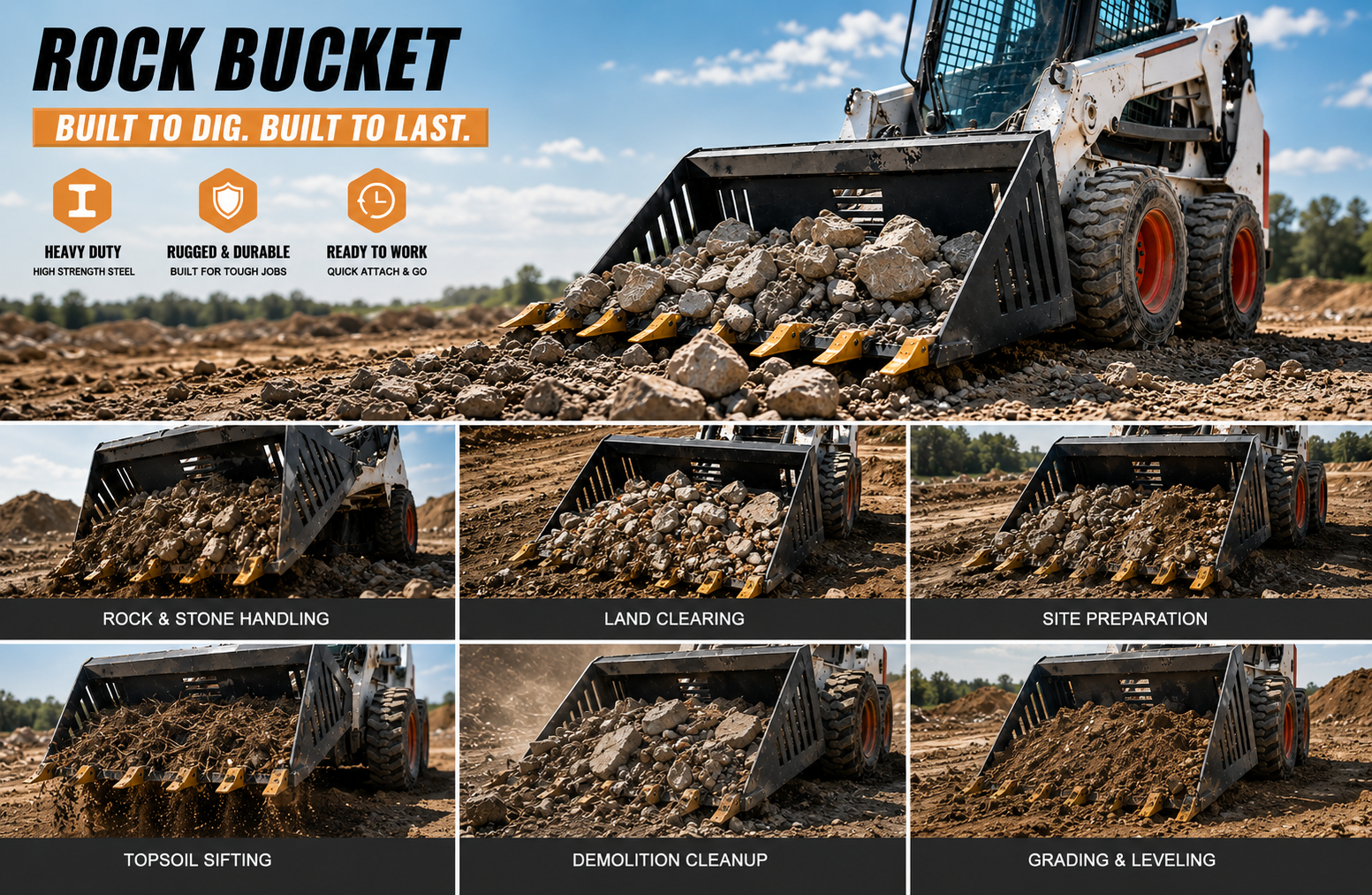Universal Quick-Tach Rock Bucket: Will It Fit Your Skid Steer?